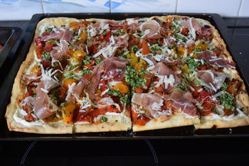 Ontwaken Conform Specificiteit Pizza bianca met ricotta, gegrilde groenten en parmaham , recept , pizza &  pasta of deegwaren • Gette