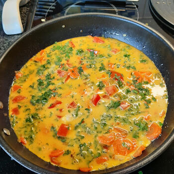 Omelet met wortelen en bleekselder 5