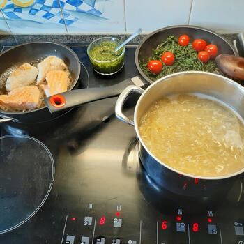 Pasta met vis, pesto en zeekraal 4